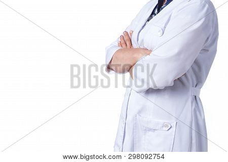 Medicine Doctor Or Medical Students With Stethoscope Health Check With Digital System Support For Pa