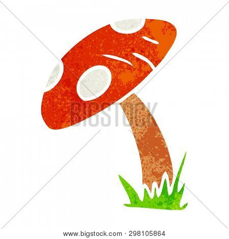 hand drawn retro cartoon doodle of a toad stool