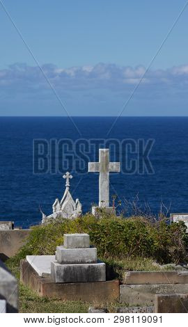 View Of Sea From Waverley Cemetery In New South Wales Australia