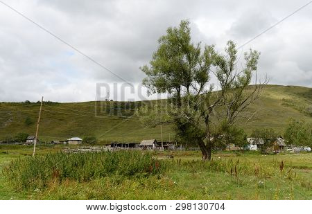 Mountain Village Generalka Altai Territory In Western Siberia. Russia