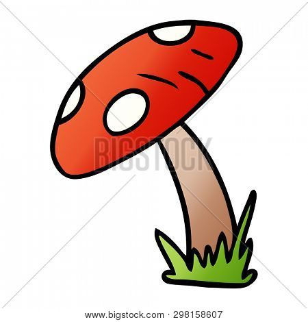 hand drawn gradient cartoon doodle of a toad stool