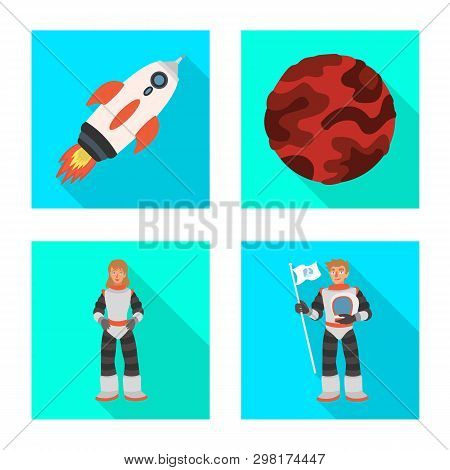 Vector Design Of Science And Cosmic  Symbol. Set Of Science And Technology  Vector Icon For Stock.