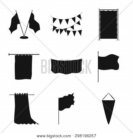 Vector Design Of Material And Media  Logo. Set Of Material And Textile  Stock Vector Illustration.