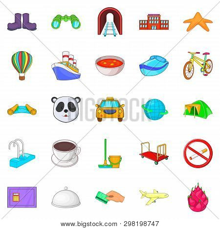 Attendance Icons Set. Cartoon Set Of 25 Attendance Icons For Web Isolated On White Background