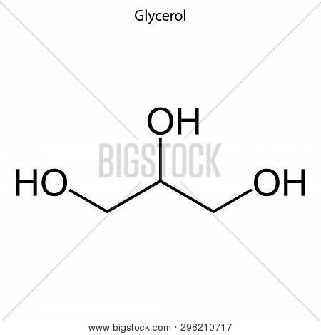 Skeletal Formula Of Glycerol. Chemical Molecule . Template For Your Design