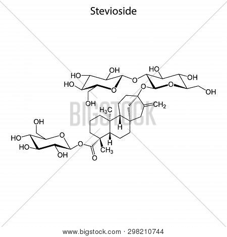Skeletal Formula Of Stevioside. Chemical Molecule . Template For Your Design