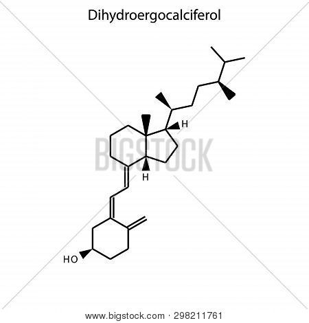 Skeletal Formula Of Dihydroergocalciferol. Vitamin D 4 Chemical Molecule.