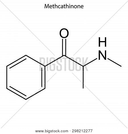 Skeletal Formula Of Methcathinone. Chemical Molecule . Template For Your Design . Template For Your 