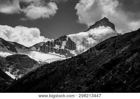 Snow Capped Peak Of The Pointe De Zinal (3789m, 12431ft) In The Pennine Alps In The Canton Of Valais