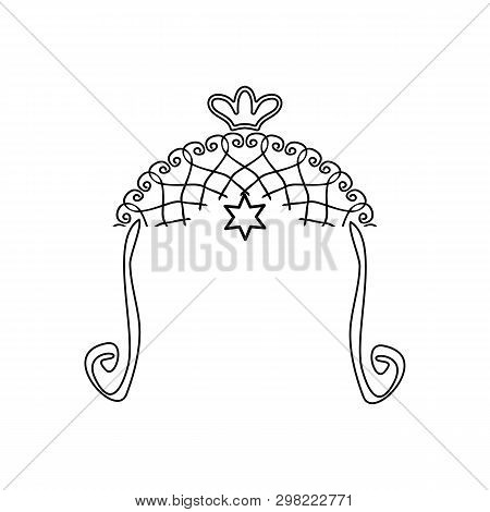 Vintage Graphic Chuppah. Religious Jewish Wedding Canopy For. Illustration On Isolated Background