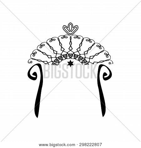 Vintage Graphic Chuppah. Religious Jewish Wedding Canopy For. Illustration On Isolated Background