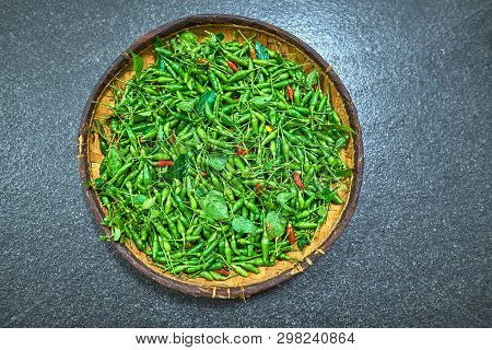 Small Peppers Green And Red, Reunion Island
