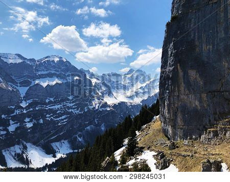 Füessler Cliff Or Füessler-felsen (fueessler-felsen Or Fuessler-felsen) On The Ebenalp Alpine Hill A
