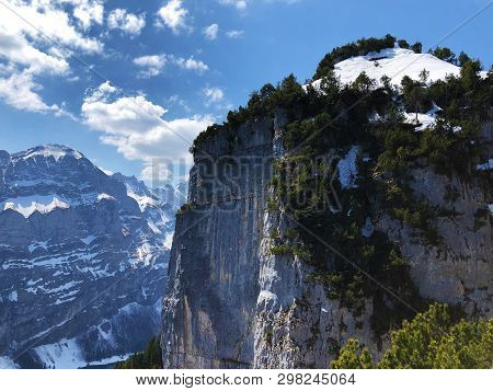 Füessler Cliff Or Füessler-felsen (fueessler-felsen Or Fuessler-felsen) On The Ebenalp Alpine Hill A