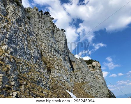 Füessler Cliff Or Füessler-felsen (fueessler-felsen Or Fuessler-felsen) On The Ebenalp Alpine Hill A