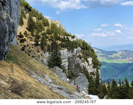 Füessler Cliff Or Füessler-felsen (fueessler-felsen Or Fuessler-felsen) On The Ebenalp Alpine Hill A