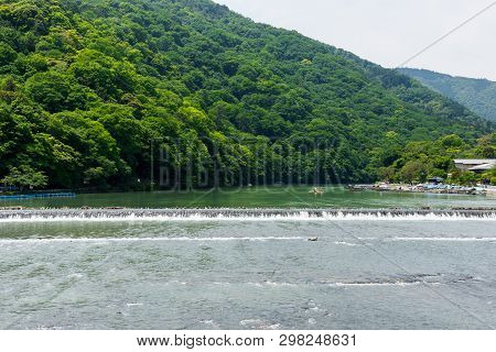 Arashiyama Or Mount Arashi In Kyoto, Japan.