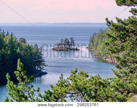 Nature Of The Island Of Valaam. Valaam - The Place Of Pilgrimage Of Orthodox Believers. Lake Ladoga,