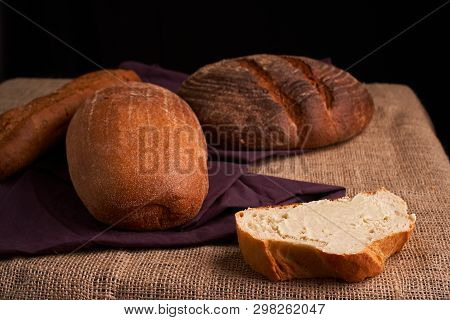 Breads Concept Of Teasty Home Food Close Up On Table
