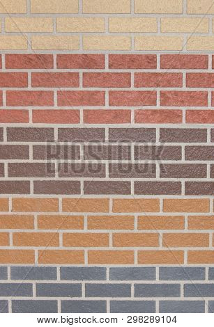 Coloured Brick Pattern - Red, Brown, Orange, Fawn, Grey