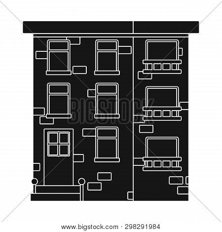 Vector Illustration Of House And Brick   Icon. Set Of House And Police Vector Icon For Stock.