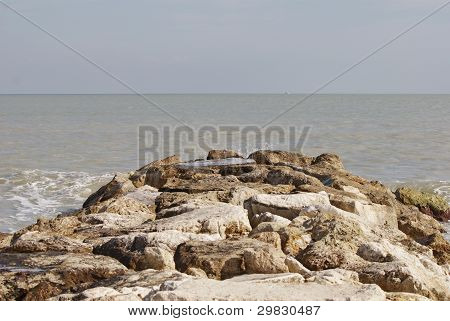 rocks way on the sea