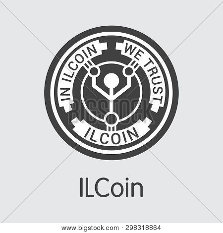 Ilc - Ilcoin. The Icon Of Cryptocurrency Or Market Emblem.