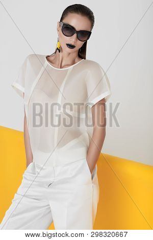 Fashionable Model In Modern Clothes