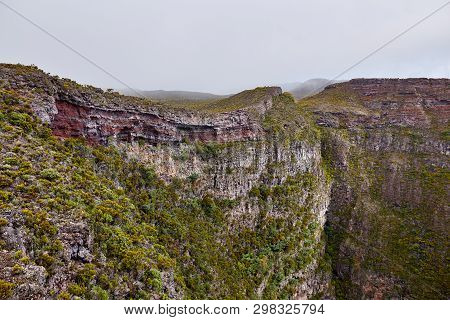 The Trou Fanfaron On The Edge Of The Cratère Commerson Is A Volcanic Crater Of The Hauts Of Reunion 