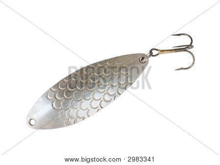 Cuchara de plata de la pesca
