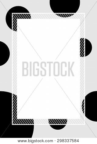 Empty Banner Frame Polka Dot Black Colors For Background, Banner Frame Polka Dot Pastel Black Colors