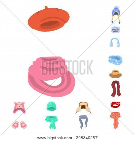 Vector Illustration Of Headwear  And Fashion  Symbol. Set Of Headwear  And Cold Stock Symbol For Web