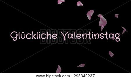 Gluckliche Valentinstag, Happy Valentines Day In German Language, Greeting Card