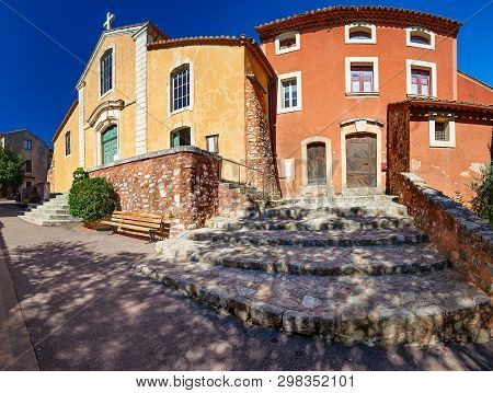 Tourrettes-sur-loup, France - August 12, 2017: Narrow Street In The Old Village Tourrettes-sur-loup