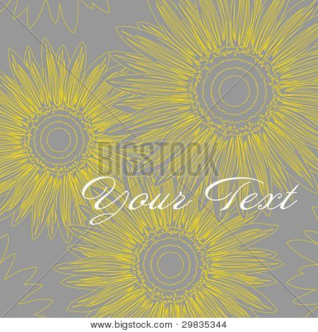 Abstract Background with stilisierte Sonnenblumen, Eps 8, cmyk