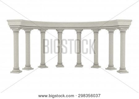 Ancient Classic Greek Column Arc On A White Background. 3d Rendering