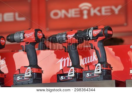 Vilnius, Lithuania - April 25: Milwaukee Power Tools On April 25, 2019 In Vilnius Lithuania. The Mil