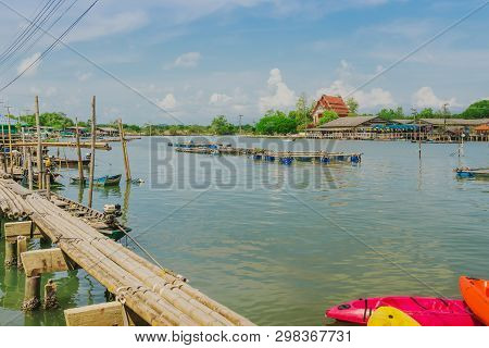 Chanthaburi, Thailand: April 15, 2019 Scenery Of Fishing Village (the No-land Village) On April 15,2
