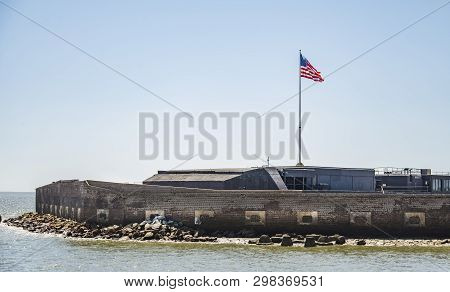 View From The Boat Of Fort Sumter National Monument In Charleston Sc. Usa