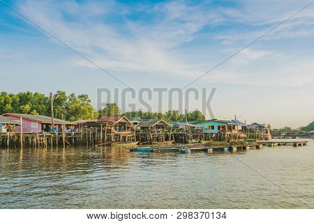 Chanthaburi, Thailand: April 15, 2019 Scenery Of Fishing Village (the No-land Village) On April 15,2