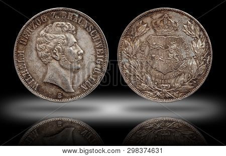Germany German Silver Coin 2 Two Thaler Double Thaler Brunswick And Lueneburg Minted 1856