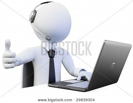 Operatore 3D lavora In un Call Center