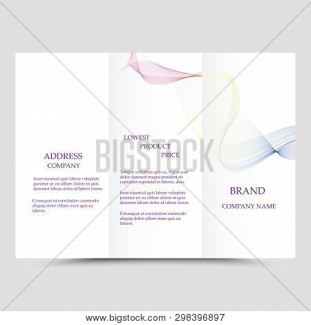 Three Fold Business Brochure Template, Corporate Flyer Or Cover Design In Blue Colors