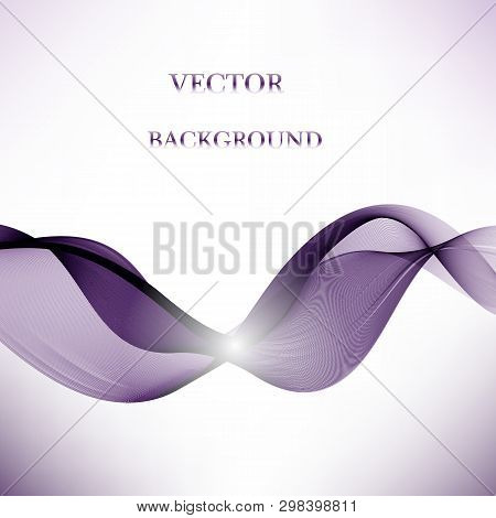 Vector Abstract Color Wavy Lines. Purple Color Smoke Wave. Transparent Wave. Abstract Smooth Wave Ve