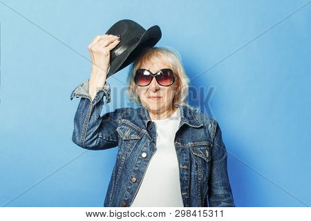Old Lady Denim Jacket Image \u0026 Photo 