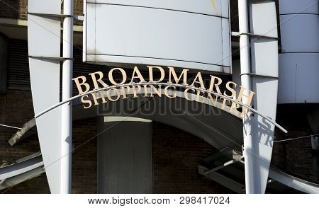Old Broadmarsh Shopping Centre Sign, Nottingham, Nottinghamshire, Uk - 3rd April 2018