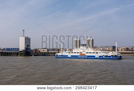 London, Uk - 15 April 2018: Dame Vera Lynn Is The Free Woolwich Ferry Across The Thames In London