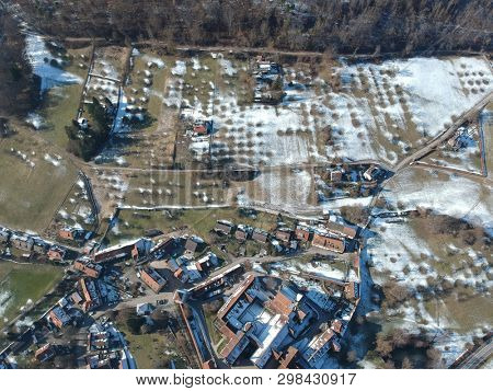 An image of an aerial view over Bebenhausen Monastery Germany