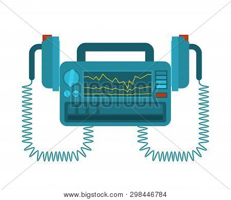 Defibrillator Isolated. Medical Device. Electropulse Therapy Of Heart Rhythm Disorders.