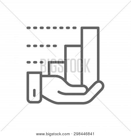 Vector Hand With Growth Chart Line Icon.